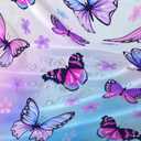 AILONEN Pink Butterfly Girls Shower Curtain for Bathroom Decor, Beautiful Floral Women Bath Curtain 72" W*72" H Polyester Waterproof With 12 Hooks