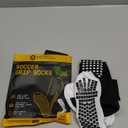 LUX Anti Slip Soccer Knee Socks, Non Slip Football/Basketball/Hockey Sports Grip Socks (Black)