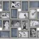J.M.Deco Collage Picture Frames for Wall 24 Slots, Large Photo Frame Gallery Puzzle Collage Wall Hanging for 4 x 6 Photo, Christmas Gift for Family or Friends - Pure White