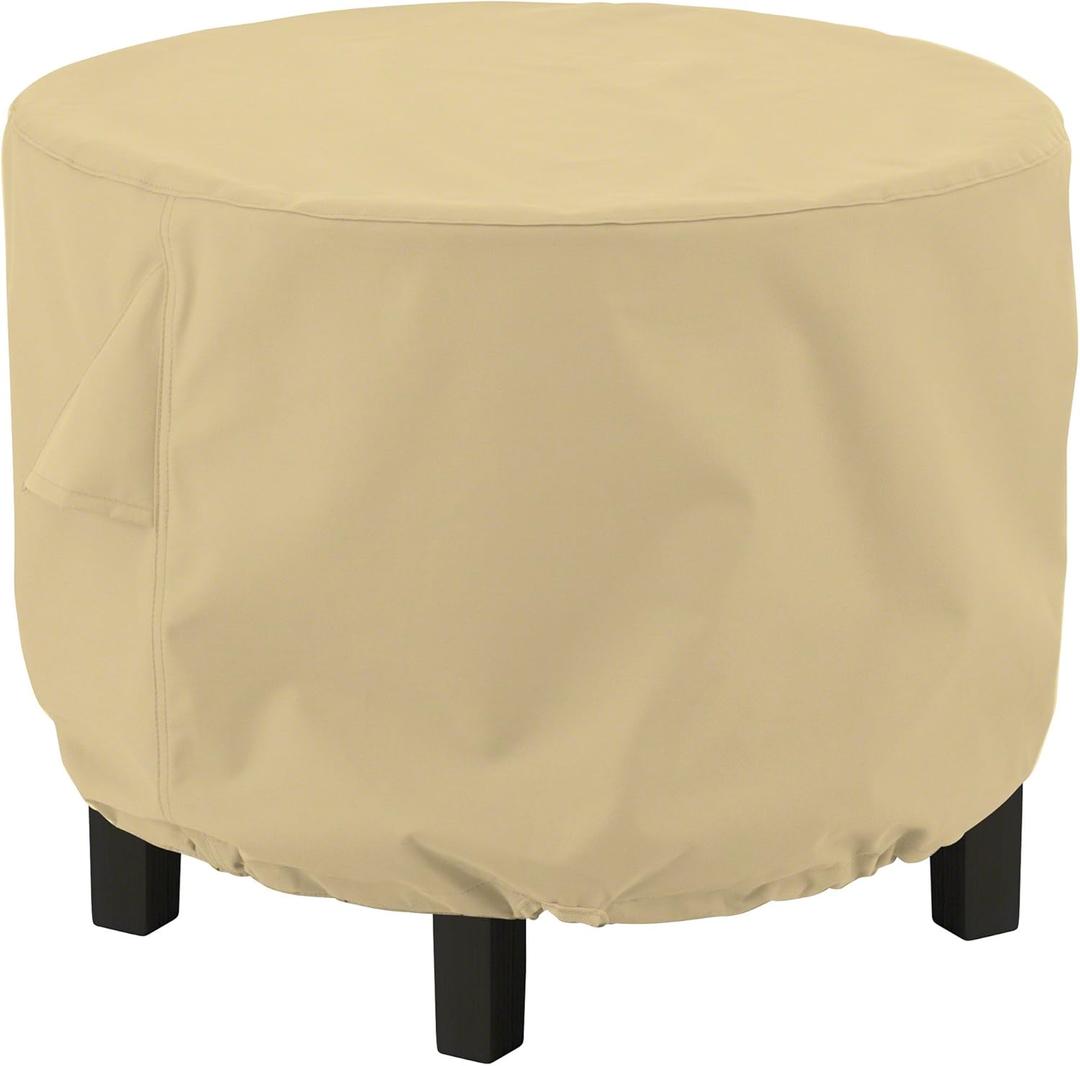 Classic Accessories Terrazzo Water-Resistant 36 Inch Round Ottoman/Coffee Table Cover (36"DIA x 28"H, Sand)