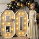 imprsv 4FT Light Up Numbers, Marquee Numbers 60th Birthday Decorations for Women Men, 60th Birthday Women Foam Board Anniversary Party Decorations Arch Kit (DIY)