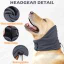 2 x Dog Ear Cover, Comfort Dogs Hoodie for Anxiety, Adjustable Ear Wraps Muffs for Noise Protection, Grey L