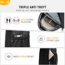 HALOVIE Anti Theft Crossbody Sling Bag RFID Travel Sling Backpack Lightweight Hiking Shoulder Chest Bag for Walking Work