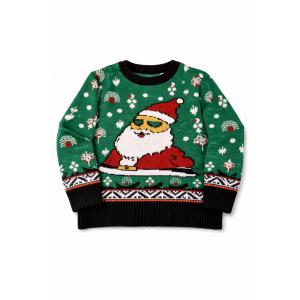 IFFEI Unisex Ugly Christmas Sweater Kids Cute Knit Pullover Top Cozy Jumper for Holiday Party, Size 6-7 Years
