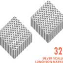 Disposable Matte Silver Scalloped Patterned Paper Dinner Napkins (Pack of 32)