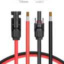 BougeRV 30 Feet 10AWG Solar Extension Cable with Female and Male Connector with Extra Pair of Connectors Solar Panel Adaptor Kit Tool (30FT Red + 30FT Black)
