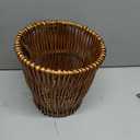 Household Essentials Small Reed Willow Waste Basket, Handwoven Basket with Removable Liner, Attractive Alternative to Plastic or Metal Cans, Brown (Stained)