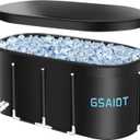 Ice Bath Tub for Athletes Recovery  XL 129 Gal Oval Cold Plunge Tub, Multi-Layer Ice Bath for Cold Therapy, Portable Durable for Home, Indoor, Outdoor Use (Cold Plunge Tub- Oval No Inflatable Ring)