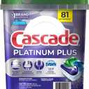 Cascade Platinum Plus ActionPacs Dishwasher Detergent Pods, Fresh Scent, 81 Count