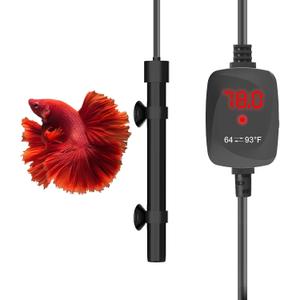 Aquarium Heater 50W Super Small Fish Tank Heater with Digital Display Thermostat, Alumina Ceramic Betta Tank Heater Turtle Heater for 5-10 Gallon Tanks