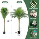 FLOWORLD Palm Tree Artificial Tropical Plant 5FT Tall Faux Plants Indoor Fake Floor Plants Decorative Palm Tree Large Office Plant Artificial Palm Trees for Home House Decor