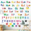 DECOWALL DS12-8070N Animal Alphabet Numbers Colour Weather Kids Wall Stickers Decals playroom Letters Decor Bedroom ABC Nursery Classroom Toddlers Learning Educational Baby Rainbow Colorful