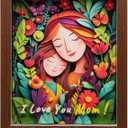 Mom Birthday Gifts from Daughter, Hademade 3D Paper Art Desk Decor for Mama, Mothers Day, Thanksgiving, Christmas, 7.2 x 8.8 Solid Wood Flowers