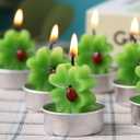 12 Pieces Shamrocks Tealight Candles Decorations Handmade Delicate Clover Candles for St. Patrick Party Day Home Decoration Gifts.(for Birthday Party ,Wedding, Spa, Home Decor)