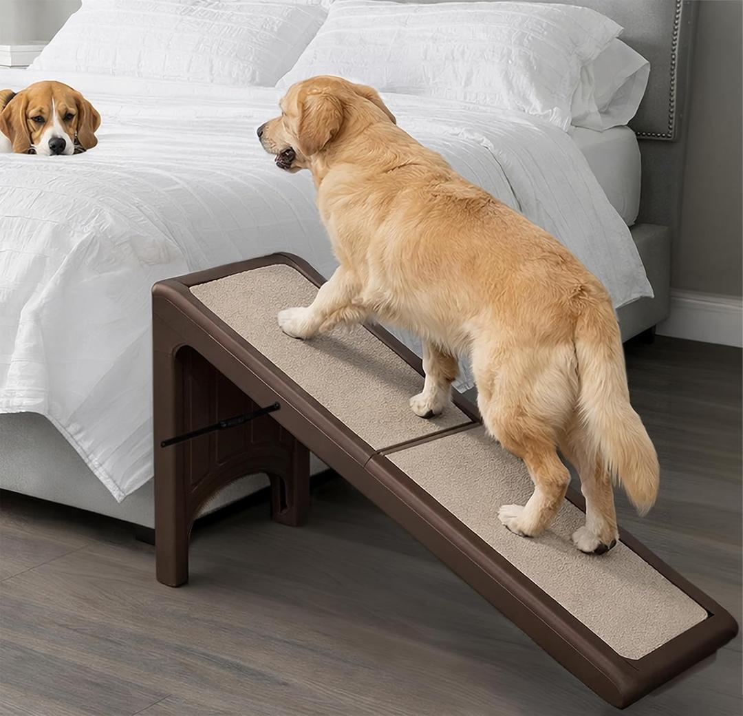 Pet Gear Free Standing Pet Ramp for Cats and Dogs, Coffee Bean Holds Up to 300lbs
