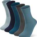 FGZ Mens Crew Socks Breathable Cotton Soft Casual Thin Socks for Men or Boys, 5 Pairs(Blue, 10-13)