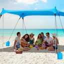 Gorich Beach Tent Sun Shelter with 8 Sandbags, UPF50+ Protection & Windproof Pop Up Beach Canopy Tent Sun Shade for Family, Travel & Camping, Easy Setup Canopy Umbrella (12 X 12 FT, Skyblue)