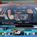 Wireless Carplay Screen for Car 10.26" 4K 360 Rotation Dash Cam Carplay&Android Auto Car Stereo 1080p Backup Camera GPS Navigation/Mirror Link/Voice Control/Siri/FM Satellite Radio Receiver