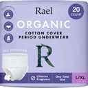 Rael Disposable Underwear for Women, Organic Cotton Cover - Postpartum Essentials, Leak Locker, Unscented, Maximum Coverage (Size L-XL, 20 Count)