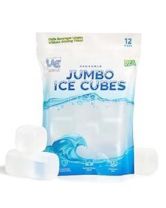 Urban Essentials Reusable Ice Cubes - Quick Freeze Colorful Plastic Square Ice cubes With Resealable Bag Assorted Colors Pack Of 56