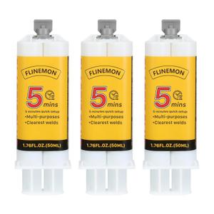 Clear Epoxy Glue Syringe Kit, 2 Part 5 Minute Epoxy Glues All Purpose, Fast Curing High Strength Structural Adhesive for Metal, Aluminum, Plastic, Wood Repair, Liquid Welding Glue (3PCS)