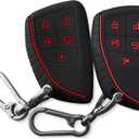 5-Button Key Fob Cover for Chevy Silverado & GMC Sierra 2022-2025, Silicone 2-Pack, Black