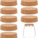 BENECREAT 12Pcs Wooden Tapered Cork Plugs, BurlyWood Soft Wood Corks for Wine Beer Bottle Crafts, 2.4inch in Diameter, 15mm Thick