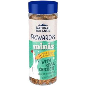 Natural Balance Limited Ingredient Mini-Rewards Chicken Grain-Free, Training Treats for Dogs | 5.3-oz. Canister Pack of 2 By 2027 JN 03