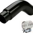 5-6 Inch Exhaust Elbow - Diesel ExhaustTip with Clamp, 5" Inlet 6" Outlet Black Finish,No-Weld Installation for Trucks, Cars, Pickup