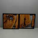 WELLAND 2 Pieces Rustic Cedar Wall Sculptures, Live Edge Wall Art Dcor, Decorative centerpieces of wood for Living Room, Bedroom, Bathroom, Home Office, Dining Room,