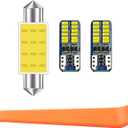 Oudesi LED Interior Car Light Kit - 2 Pieces Super Bright T10 24-smd LED Interior Bulbs, 39mm COB Bulb with Removal Tool, for Car Trunk Dome Map Door Dash License Plate Lights, White