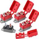4 Pieces DC 12V - 24V Automatic Reset Circuit Breaker Circuit Breaker with Cover Stud Bolt for Automotive and More (50 Amp)