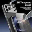 2 x QXC YABUDA 3-in-1 for iPhone 17 Air Case with Privacy Screen Protectors & Individual Camera Lens Protector [Compatible with MagSafe] Hybird Magnetic Phone Cover for iPhone 17Air,Black