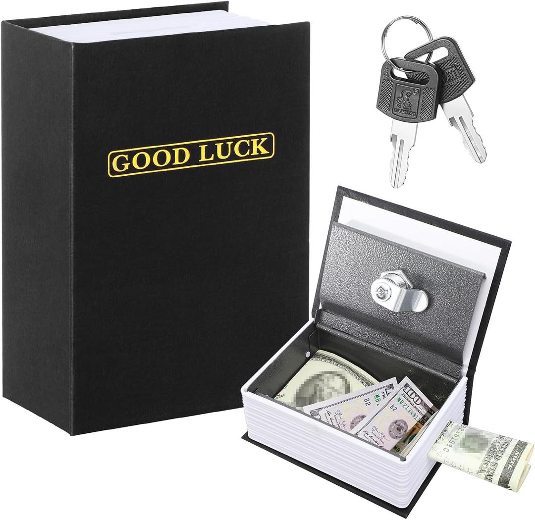 Havawish Gambling Metal Box Portable Winners Bank Casino Cash Box with Keys Good Luck Casino Player Safe Bank Wallet Book Safe for Cash Saving Go Home Money Gifts for Gambler