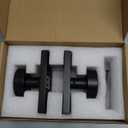 Matte Black Door Knobs, Zinc Alloy Heavy Duty Privacy Door Knob, Interior Black Door Knobs, Rectangular Modern Door Knob for Bedroom, Bathroom, Study, Office