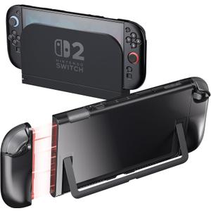 DaierTek Dockable Case for Nintendo Switch 2 2025 Black Hard Slim Dock Cover Split Protector Compaticble with Nintendo Switch2 & Joy-con