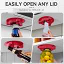 Banyaa Jar Opener Bottle Opener for Seniors with Arthritis - Under Cabinet Jar Opener for Weak Hands, Rotary Lid Opener, Easy Twist-Off Lids for Jars & Bottles, Original Kitchen Gadgets (Red)