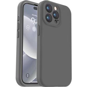 Vooii Compatible with iPhone 15 Pro Max Case, Upgraded Premium Silicone, [Camera Protection] [Soft Anti-Scratch Microfiber Lining] Shockproof Phone Case for iPhone 15 Pro Max 6.7 inch - Dark Grey