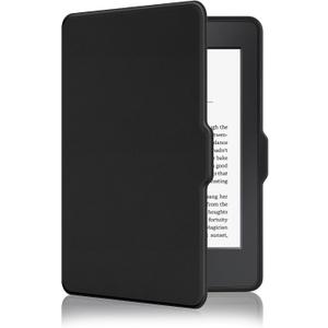 MOROCK Case for 6" Kindle Paperwhite 5th/6th/7th Generation 2012-2017 Released(Model No. EY21 & DP75SDI), Premium Lightweight PU Leather Cover with Auto Wake/Sleep, Black