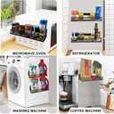 Bruda 2 Pack Large Magnetic Shelves Spice Rack Organizer for Washing Machine, Fridge, Refrigerator, Oven, Coffee Maker, Metal Peg Board 009