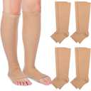 Coume 4 Pairs Leg Skin Protectors for Thin Skin Elderly Sleeves Protect Sensitive Leg from Tears, Bruising, Abrasions & Sun Exposure Toeless Sock Protector