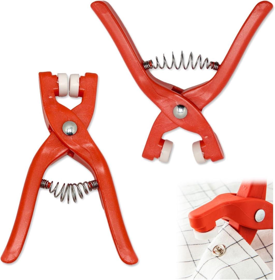 YAFIYGI 2Pcs Safety Eye Snapper Tool Crochet Clamp for Attaching Safety Eye Noses Magic Circle Helper Ring Pliers for Crocheting Stuffed Animals Easy Making Supplies (5-30mm)