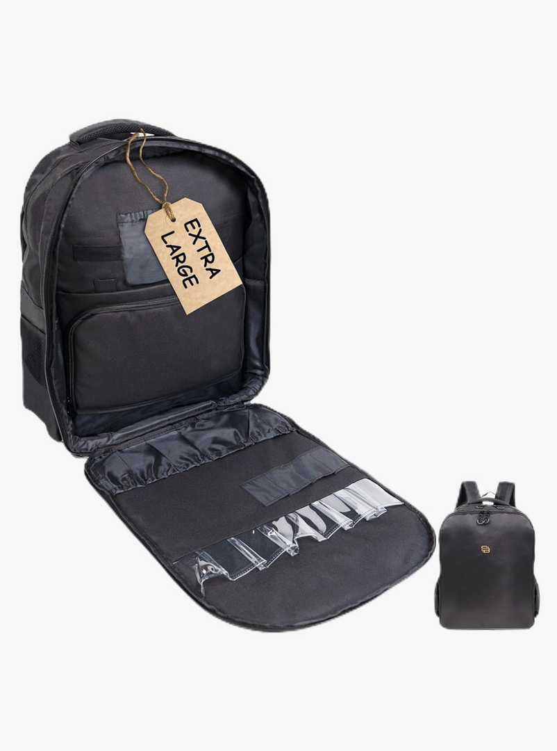 Smart Barber XXL Travel Backpack 21×17×4 in Water Resistant, Easy Clean Case for Clippers & Salon Tools Mobile Barber Organizer