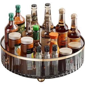 Clear Lazy Susan Pantry Organizers and Storage, 11 Turntable Organizer, Rotating Storage Rack for for Kitchen, Pantry,Cabinet, Dining Table,Fridge,Countertop,Vanity,Food Storage (Gray)