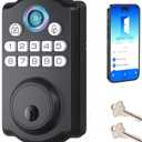 Keyless Entry Door Lock - Fingerprint Door Locks with App Control - Smart Deadbolt for Front Doors - Biometric Security, Auto-Lock&One-Touch-Lock, IP54 Waterproof, Easy Install