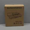 Small Expandable Over The Sink Dish Drainer Drying Rack In Stainless Steel Metal For Kitchen, Counter Space Saving Compact Above Plate Dryer Strainer, Adjustable Hanging Inside Sink Wire Drain Holder (Black)