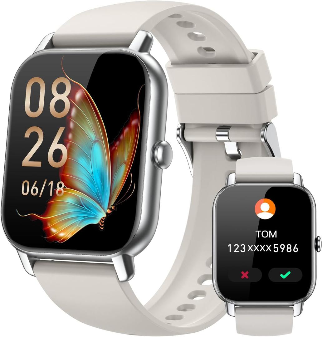 Smart Watches for Men Women(Answer/Make Call), Fitness Tracker Watch with Activity Counter/Sleep Monitor/ 110+ Sports Modes,Smart Watch for Android iPhone iOS Compatible (Starlight, 1.83)