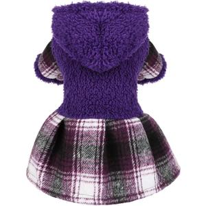 Dog Sweater Puppy Clothes for Small Dogs Boy Girl Pet Hoodies for Dogs Cold Weather Doggie Coats Fall Doggy Sweatshirt for Chihuahua Yorkie Cat Outfits (Purple, Small) (Small (Chest 15in ))