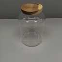 Large Glass Jars with Airtight Wooden Lid, Food Storage Glass Canister, Clear Cereal Storage Container for Flour, Sugar, Coffee Beans, Snack (67 FL OZ (2000ml))