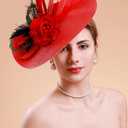 Tea Party Hats Fascinators for Women Derby Headpiece Peacock Feather Wedding Headware Bridal Headpiece